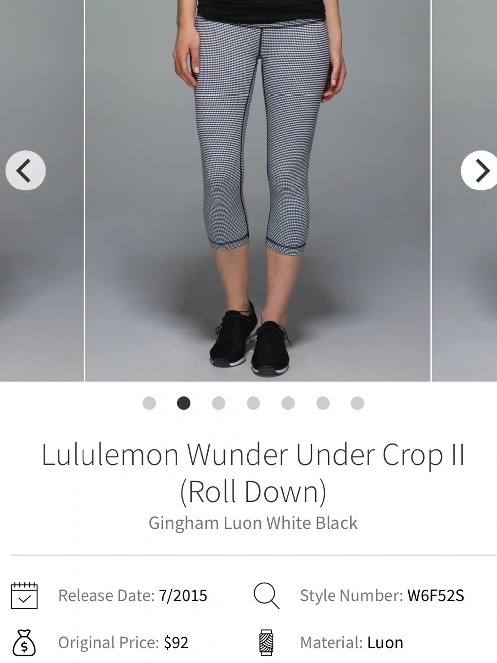Lululemon Wunder Under Crop II (Roll Down)